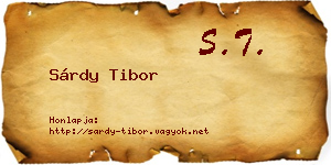 Sárdy Tibor névjegykártya
